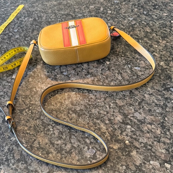 Coach Yellow and Red Crossbody Camera Bag with gunmetal accents EUC - Picture 12 of 17
